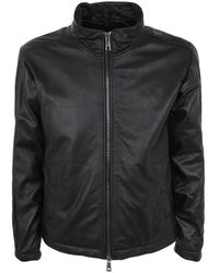 Giorgio Brato - Long Sleeved Zip-up Leather Jacket - Lyst