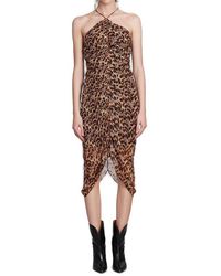 Isabel Marant - Leopard-printed Sleeveless Crepe Midi Dress - Lyst