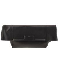 Max Mara - Mmclaspclutch Small Natural Leather Clutch Bag - Lyst