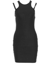 Versace - Embellished Straight Hem Mini Dress - Lyst