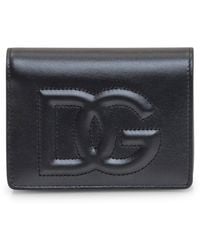 Dolce & Gabbana - Calfskin Wallet With Dg Logo - Lyst