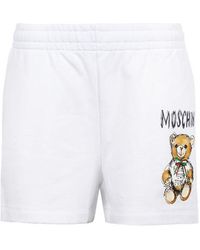 Moschino - Teddy Bear Printed Cotton Mini Shorts - Lyst