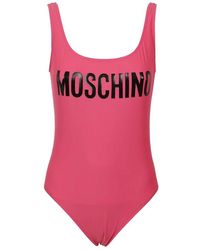 Mujer Ropa de Moda de baño de Bañadores y trikinis Swimsuit top with logo de Moschino de color Rosa 