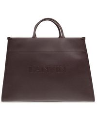 Lanvin - Shopper Bag With Logo, - Lyst