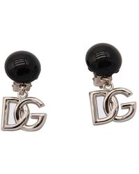 Dolce & Gabbana - Black Brass Blend Earrings - Lyst