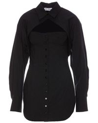The Attico - Cut-out Buttoned Bustier Shirt Dress - Lyst