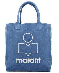 Isabel Marant - Logo Printed Open-top Tote Bag - Lyst