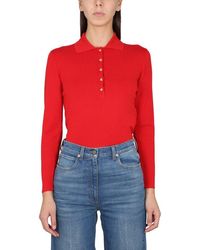 Gucci - Half Buttoned Long Sleeve Polo Shirt - Lyst