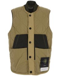 Stone Island - Compass-patch Quilted Sleeveless Gilet - Lyst