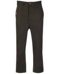 Vivienne Westwood - Logo Embroidered Cropped Trousers - Lyst