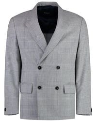 BOSS - Tartan-checked Double-breasted Blazer - Lyst