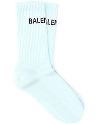 Balenciaga Logo Intarsia-knit Tennis Socks - Blue