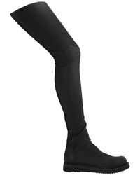 Rick Owens Creeper Stocking Over The Knee Boots - Black