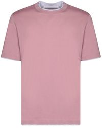 Brunello Cucinelli - Jersey T-shirt With Ribbed Hem - Lyst