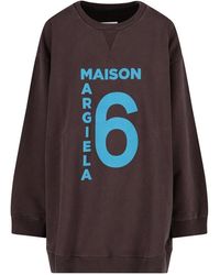 MM6 by Maison Martin Margiela Katoen T-shirt Met Logoprint in het Blauw Dames Kleding voor voor Tops voor T-shirts 