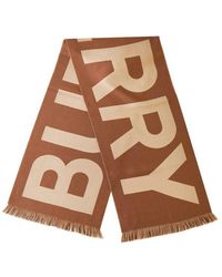 Burberry - Two-toned Logo Intarsia Scarf - Lyst