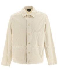 A.P.C. - Buttoned Long-sleeved Shirt Jacket - Lyst