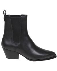 MICHAEL Michael Kors - Logo Plaque Pointed Toe Ankle Boots - Lyst