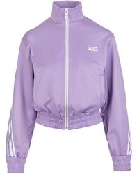 Gcds Logo Printed Zip-up Jacket - Purple