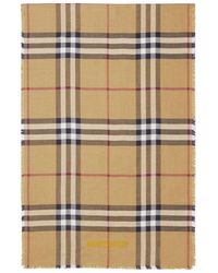 Burberry - Check Patterned Scarf - Lyst