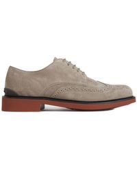 Tod's Suede Lace-up Shoes - Grey