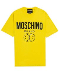 Moschino - X Smiley Logo Printed Crewneck T-shirt - Lyst