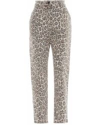Twinset Leopard Printed Straight Leg Jeans - Multicolour