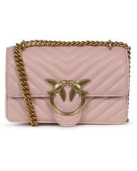 Pinko - Lovebird Quilted Chain-linked Shoulder Bag - Lyst