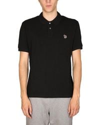 PS by Paul Smith Cotton Zebra Logo Polo Shirt in Blue for Men | Lyst