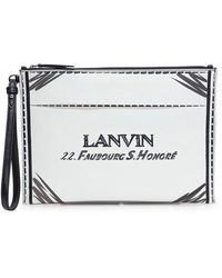 Lanvin - Logo-printed Zipped Clutch Bag - Lyst