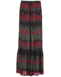 RED Valentino - Red Floral Print Wide-leg Pants - Lyst