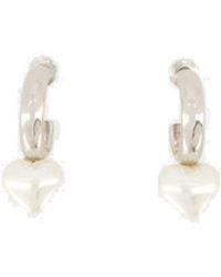 Simone Rocha - Pearl Heart Drop Designed Hoop Earrings - Lyst
