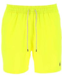 Polo Ralph Lauren Fluo Yellow Stretch Polyester Swimming Shorts