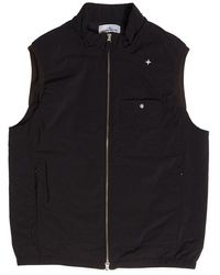 Stone Island - Logo-Embroidered Sleeveless Gilet - Lyst