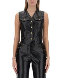 Moschino - Jeans Faux Leather Vest - Lyst