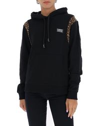 Burberry Monogram Print Panel Oversized Hoodie - Black