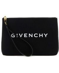 Givenchy - Logo Cotton-blend Canvas Clutch - Lyst