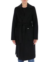 Michael kors black belted coat Clearance