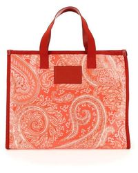 - Save 40% Womens Tote bags Etro Tote bags Red Etro Canvas Globtter Tote Bag in Pink 
