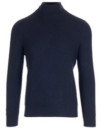 Tagliatore - Textured-knit Long Sleeved Tulterneck Jumper - Lyst