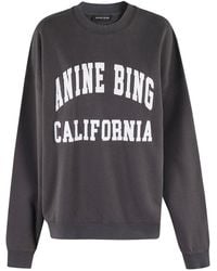 Anine Bing - Miles Logo-Printed Crewneck Sweatshirt - Lyst