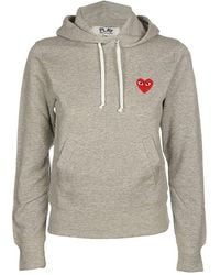 COMME DES GARÇONS PLAY - Logo Embroidered Hoodie - Lyst