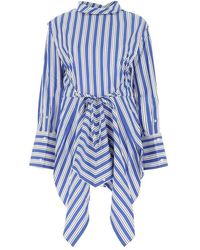 JW Anderson - Striped Cut-out Detailed Midi Shirt Dress - Lyst