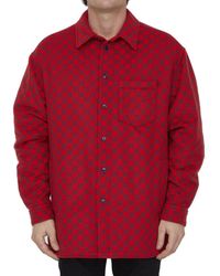 Gucci - Monogrammed Collared Long-sleeve Shirt - Lyst