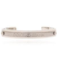 Dolce & Gabbana - Logo-engraved Cuff Bracelet - Lyst
