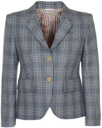 Thom Browne - Check-printed Single-breasted Tailored Blazer - Lyst
