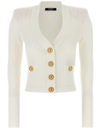 Balmain - Logo Buttons Cardigan - Lyst