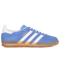 adidas - Indoor Gazelle Brand-embroidered Leather Low-top Trainers - Lyst