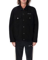 Palm Angels - Raw Wash Logo Denim Jacket - Lyst