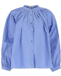 Co. - Buttoned Balloon-sleeved Blouse - Lyst